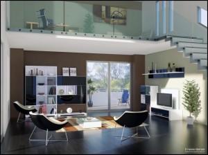 3D rendering loft style living space Interior Design Blogs