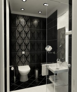 Modern classic style bathroom black and white tile Interior Design Blogs