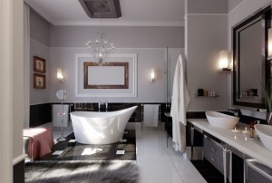 Modern glamorous bathroom stainless beautiful chandelier Interior Design Blogs