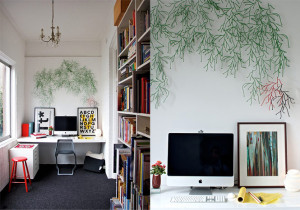 busy funky nifty workspace Interior Design Blogs