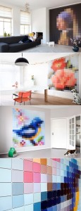 pixel wall art colorfully