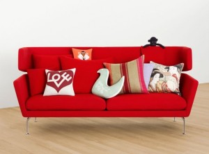 Red modern sofa cushions Interior Design Blogs