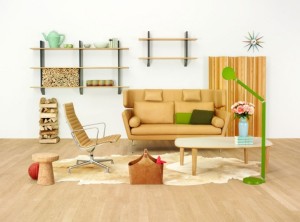 Yellow brown living room sofa chair Interior Design Blogs