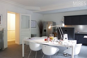 white dining table apartment
