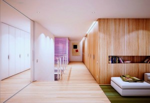 wooden walls and bookshelf Interior Design Blogs