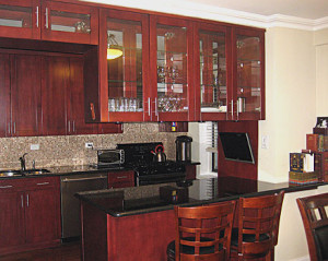 Cherywood cabinets glass doors