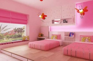 Small twin girl bedroom design Pink twin girls bedroom design Interior Design Blogs