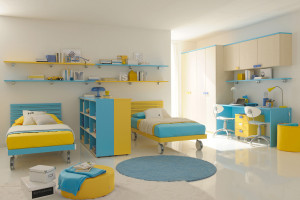 light blue and yellow twin bed furniture Interior Design Blogs