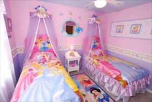 princess kids bedroom with twin and cartoon themes Interior Design Blogs