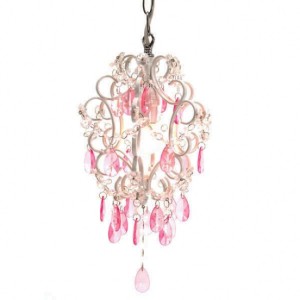 teen pink beaded chandelier dorm light Interior Design Blogs