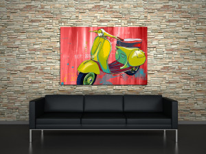 vintage scooter brickwall Bedroom decoration