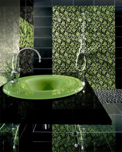 Black Green Glass Tiles by Vetrocolor Interior Design Blogs