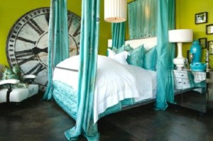 Eclectic Eccentric Interior Design bedroom design turquoise teal aqua bedroom decor interiors via manolohome Interior Design Blogs