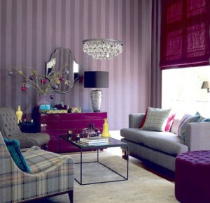 Purple living room interior Interior Design Blogs
