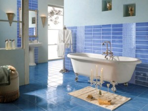 beautifully blue tiled bathrooms 580x435 bathrooms