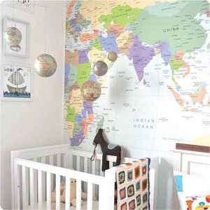 world map wallpaper removeable decal travel nursery Interior Design Blogs