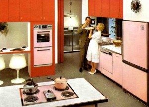 1961 hotpoint pink and dark coral kitchen Interior Design Blogs