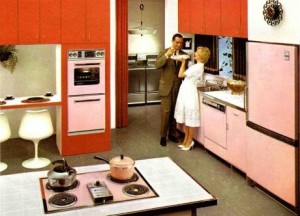 1961 hotpoint pink and dark coral kitchen coral in kitchen
