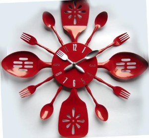 Red Wall Clock Kitchen Interior Design Blogs