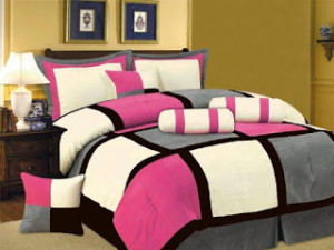 black white and pink bedding set Interior Design Blogs