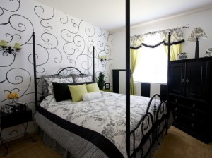 feminine girls bedroom white black Interior Design Blogs