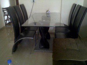 1351222849 449929744 1 6 Seater Dining table glasstop with faux leather chairs Need to move out by weekend Chandivali Interior Design Blogs