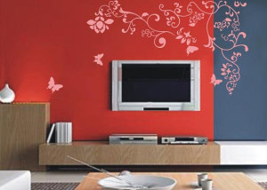 Flower and butterfly Grace and vintage style wall sticker 000000021 Interior Design Blogs