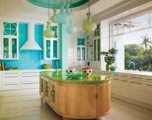 Lime and Turquoise Kitchen 500x398 Interior Design Blogs