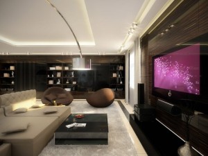 White dark wood living room Modern Living Cohesive Interiors Shaped Conceptual Geometry by Geometrix 540x405 Interior Design Blogs