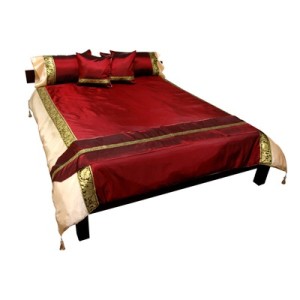 Oriental Furniture 6 Piece Thai Silk Elephant Duvet Set in Ruby Red Interior Design Blogs