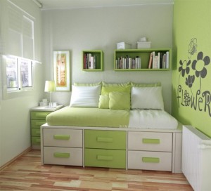 Teenage girls green bedroom and furniture Bedroom decoration