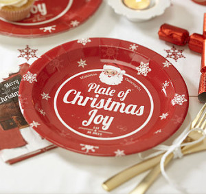 normal vintage style christmas paper plates Interior Design Blogs