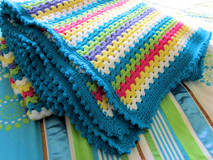 Granny stripe throw finished 1