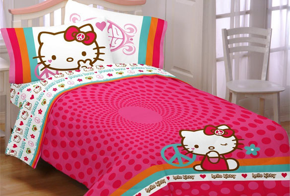 Hello-Kitty-Peace-Kitty-Bed-Set