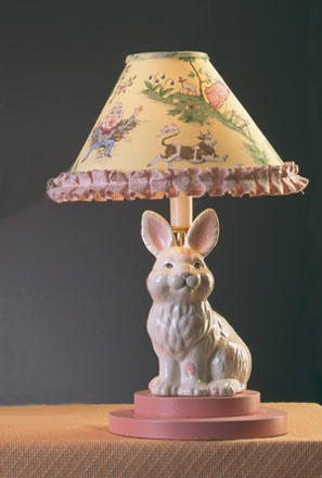 SmallPinkPolkaDotBunnyLamp