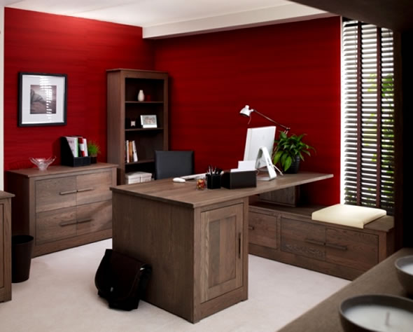 Home-office-with-modern-red-interior