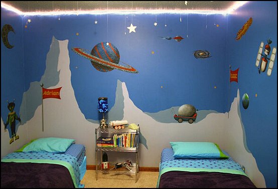 space theme bedroom ideas-space alien theme bedroom ideas