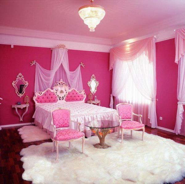 Vintage-pink-bedroom-color
