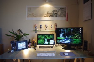 Manga figurine glass workspace Interior Design Blogs