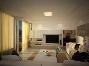Soft Neutral Living room coffer ceiling Interior Design Blogs