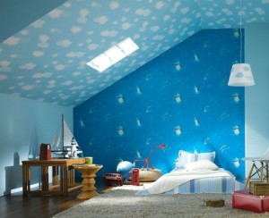 dolphin wallpaper clouds on ceiling Interior Design Blogs