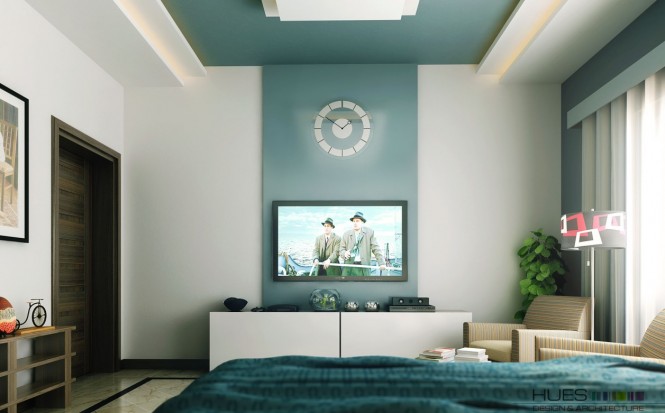 teal white tv entertainment unit bedroom