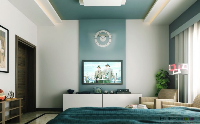 teal white tv entertainment unit Interior Design Blogs