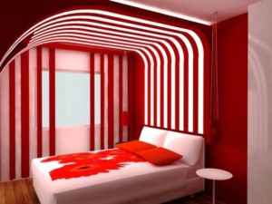 Youthful and Stunning Striped Red and White Bedroom Decoration Theme That Energetic Looking Interior Design Blogs