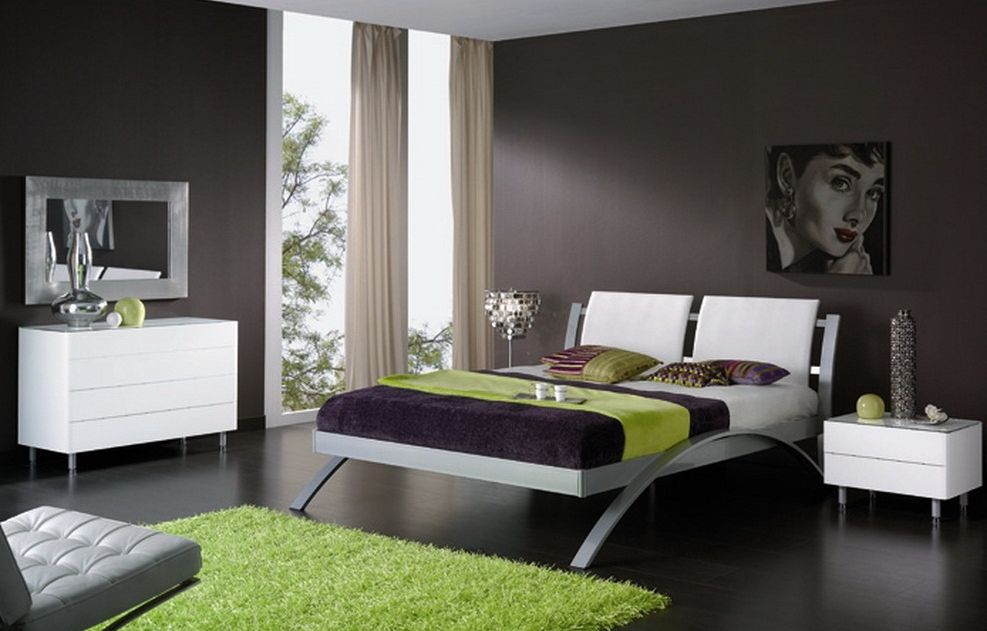 Dark Color Schemes Bedroom with Modern Furniture Interior Design Blogs