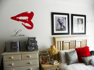 Red lips wall decal example Interior Design Blogs