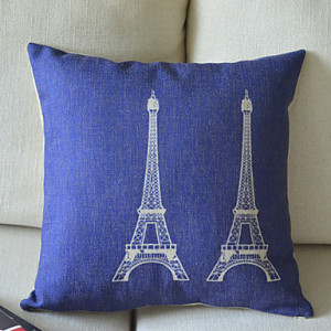 eiffel tower patterned signature cotton pillow in blue with filling dxxqur1339742622410 Interior Design Blogs