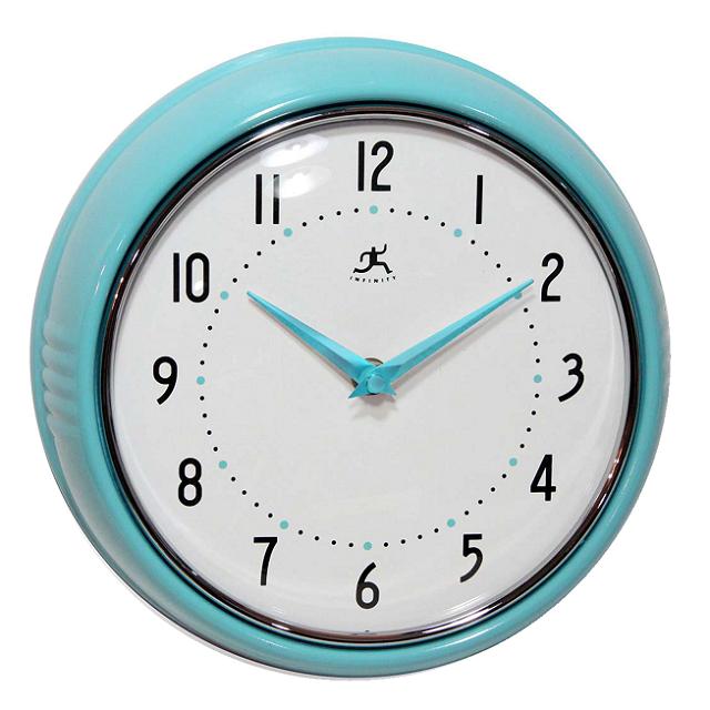 INTurquioseRoundMetalWallClock640X64010940 TQSE