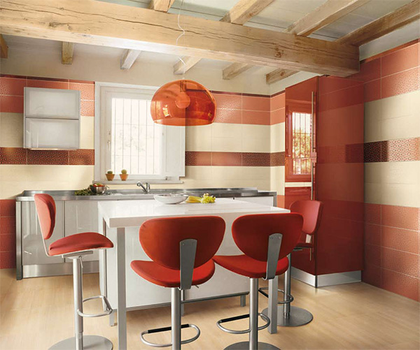 contemporary orange kitchen Interior Design Blogs