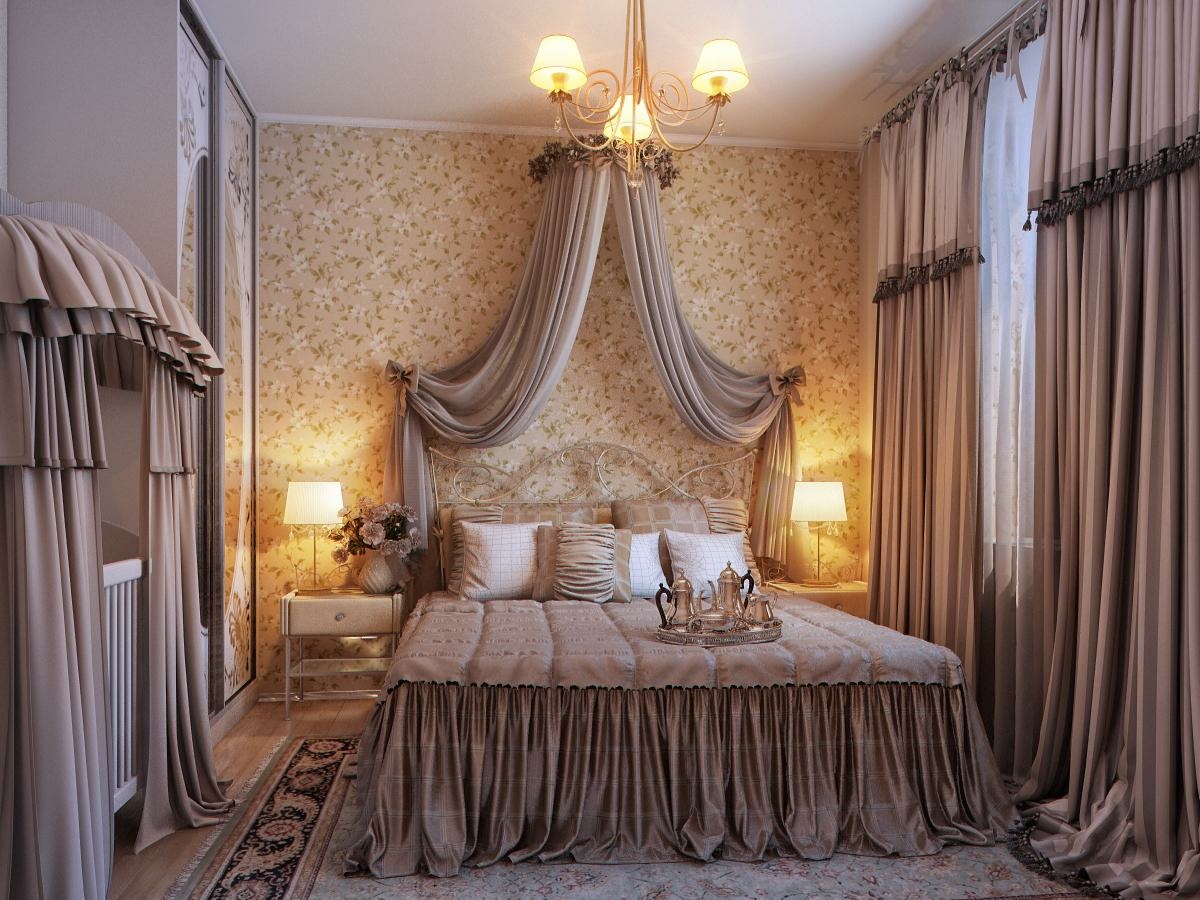 Opulent romantic bedroom design